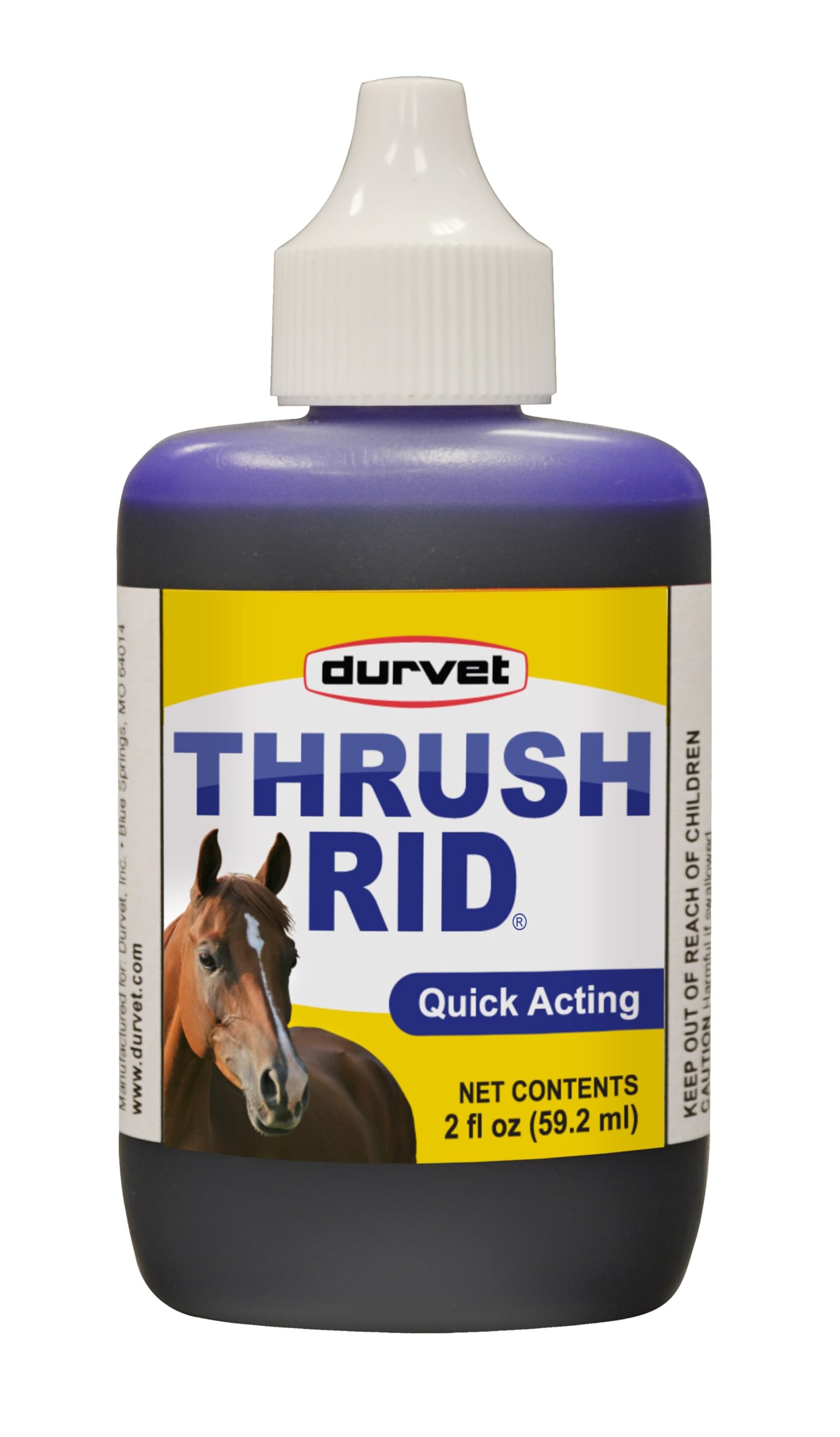 Durvet Thrush Rid pour chevaux, bouteille 2 oz, pratique pour l’application sur le sabot.