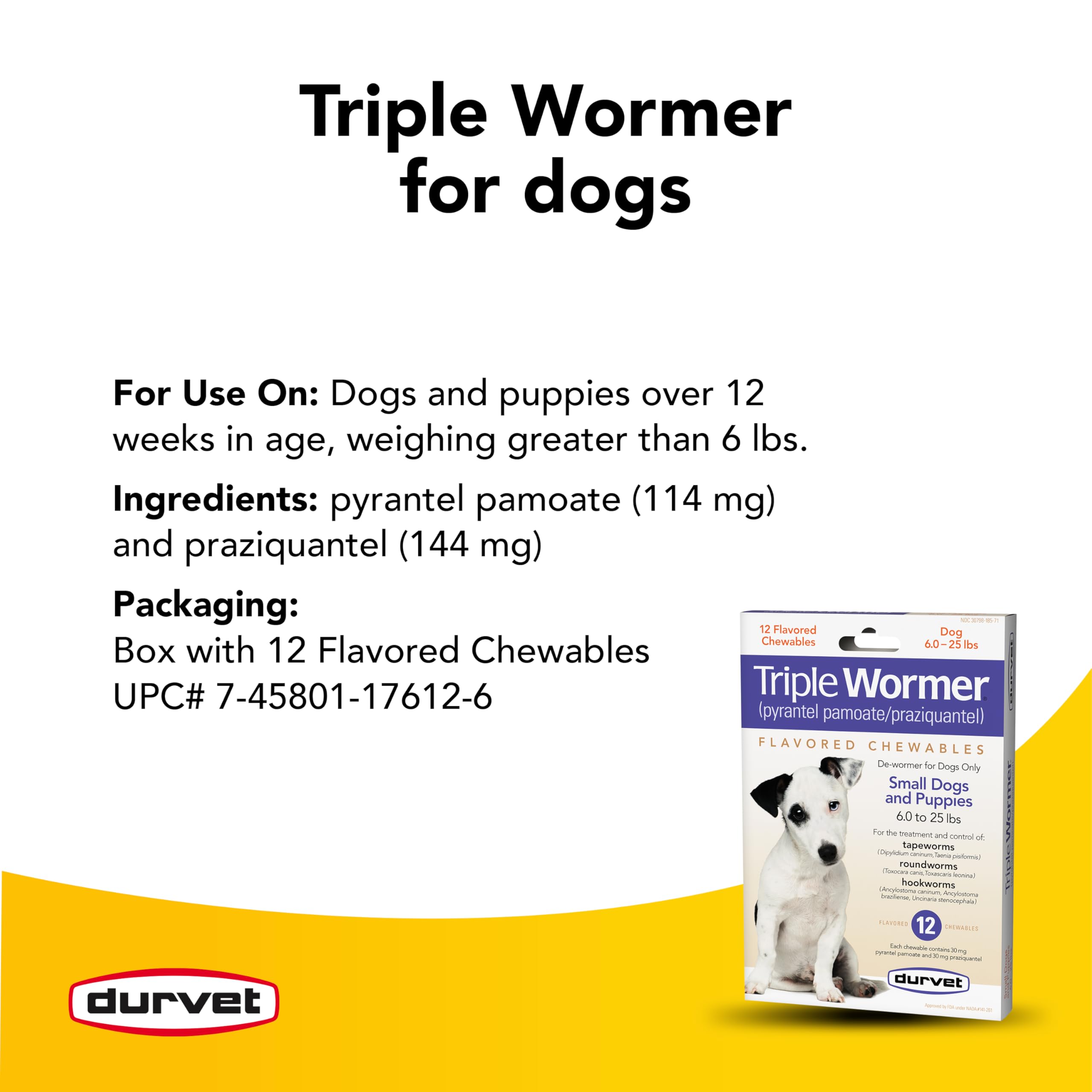 Durvet Triple Wormer : dosage facile pour petits chiens et utilisation pratique.