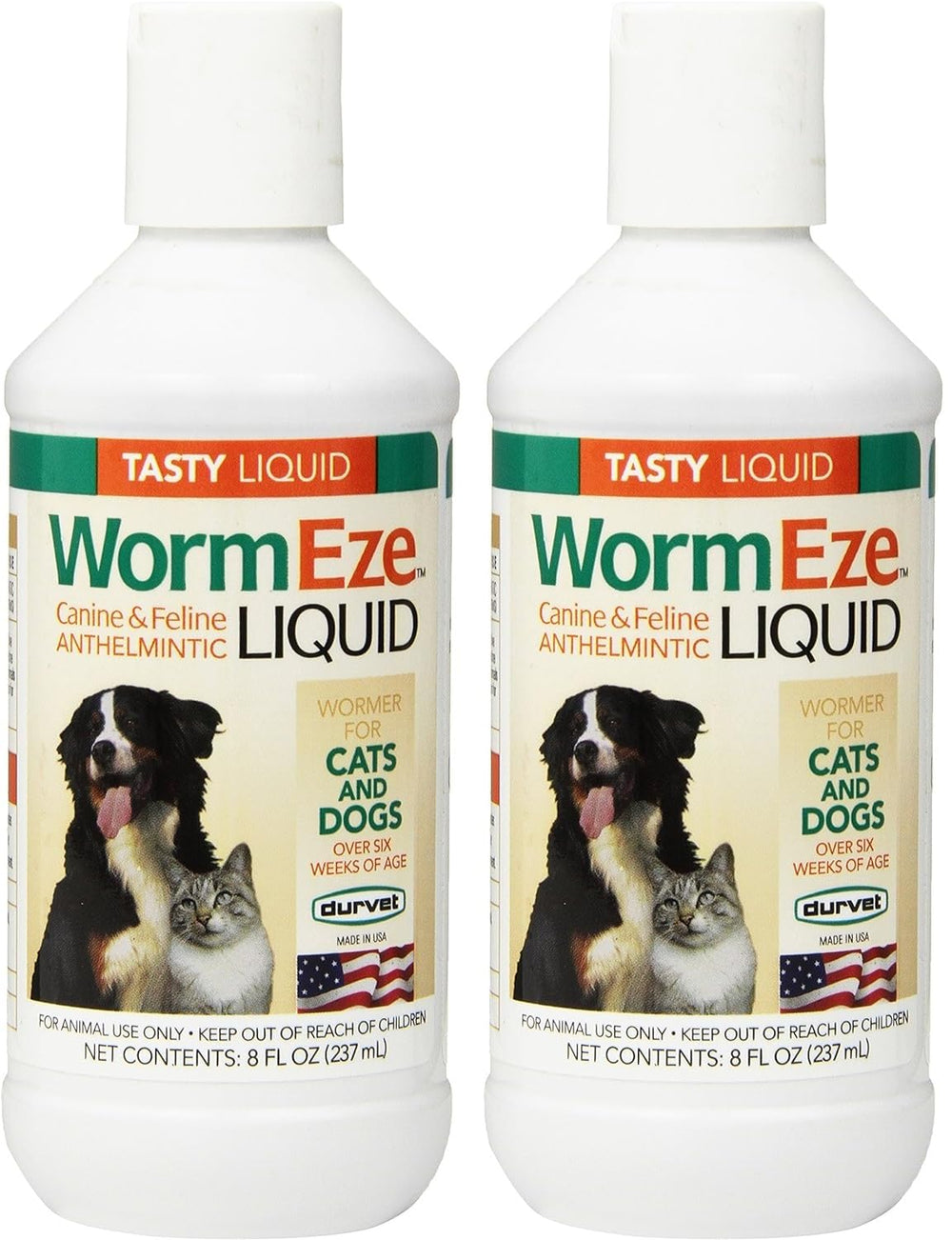 Durvet WormEze : bouteille de 8 onces prête à l'usage pour chiens et chats.