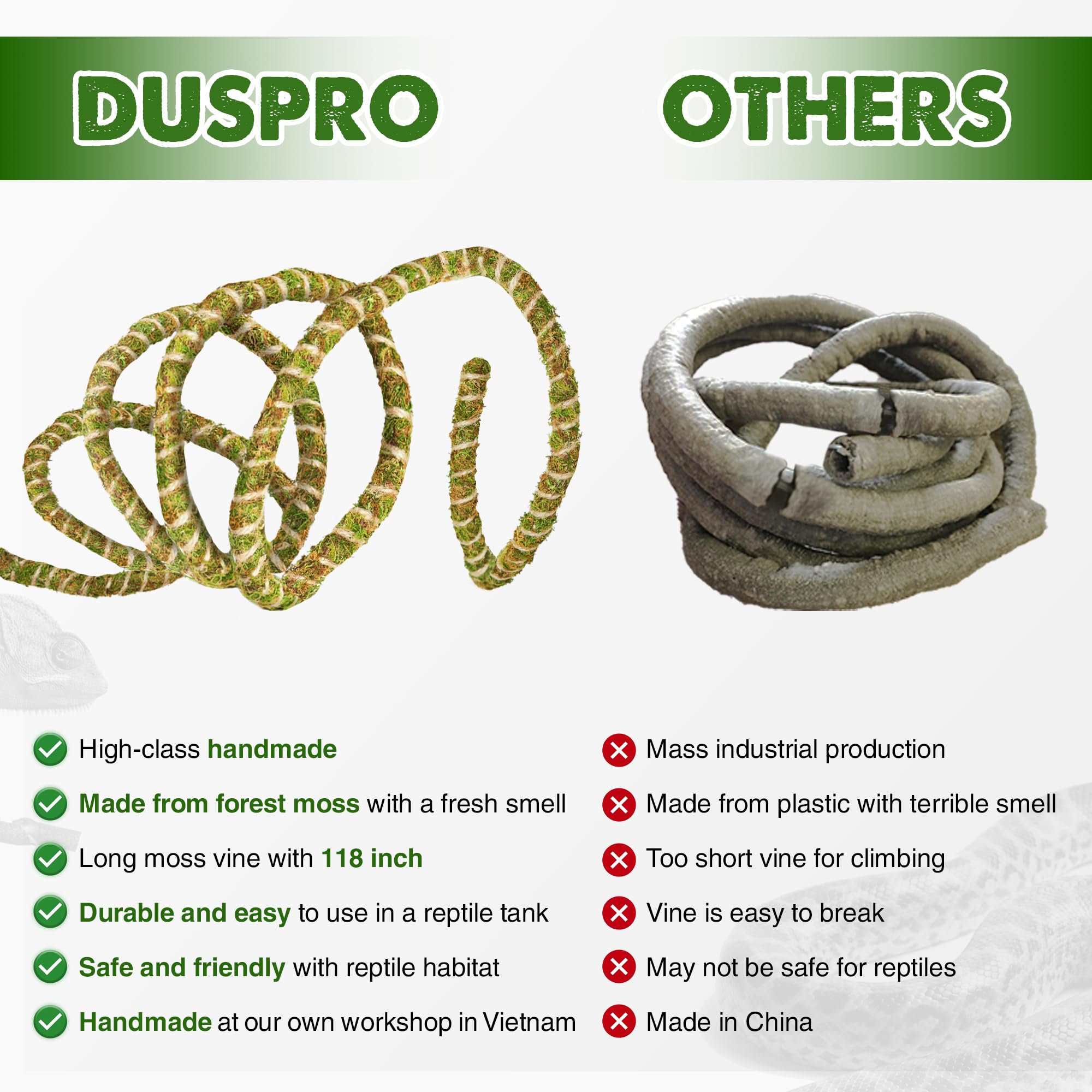 Duspro decor terrarium jungle realiste amelore l'aspect du habitat.