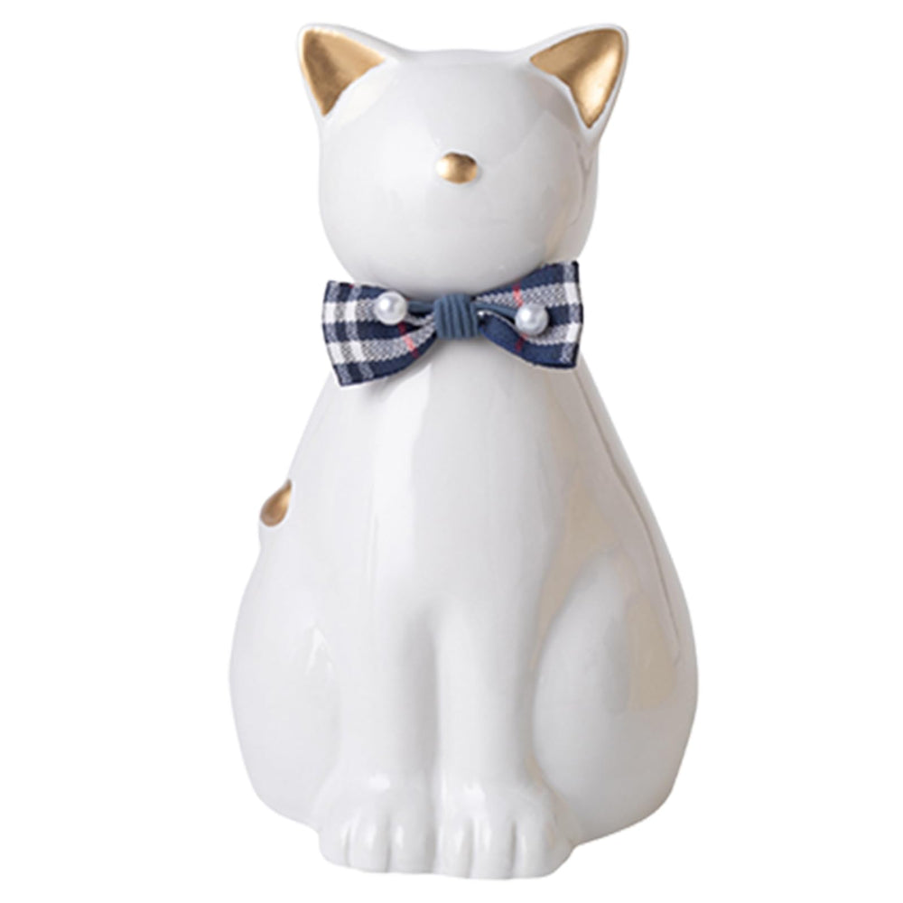 Urne Duuclume pour chat en céramique dorée et blanche, mémoire durable.