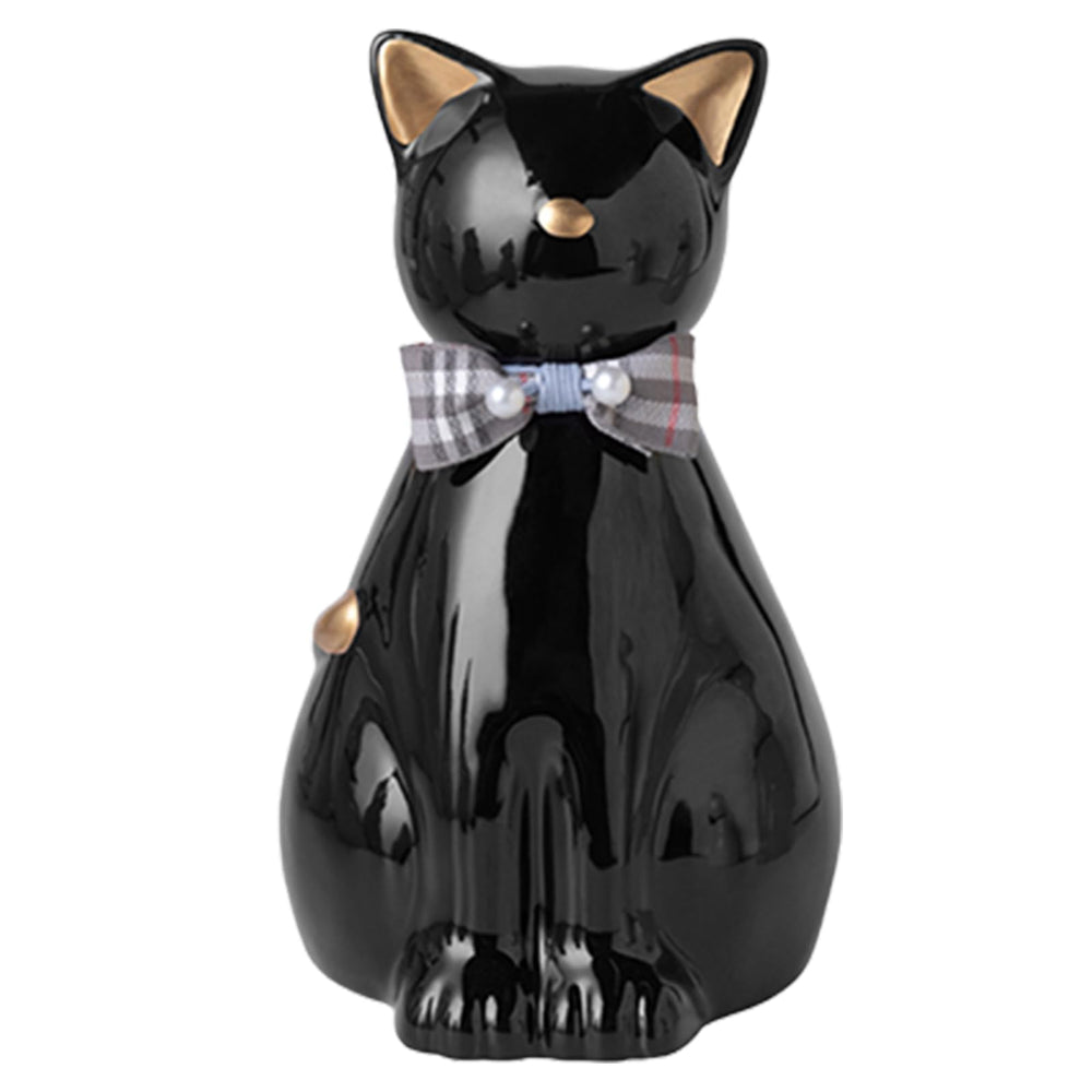 Urne Duuclume pour chat en céramique or noir, mémoire durable.