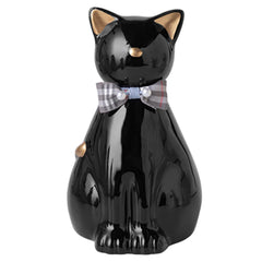 Urne Duuclume pour chat en céramique or noir, mémoire durable.