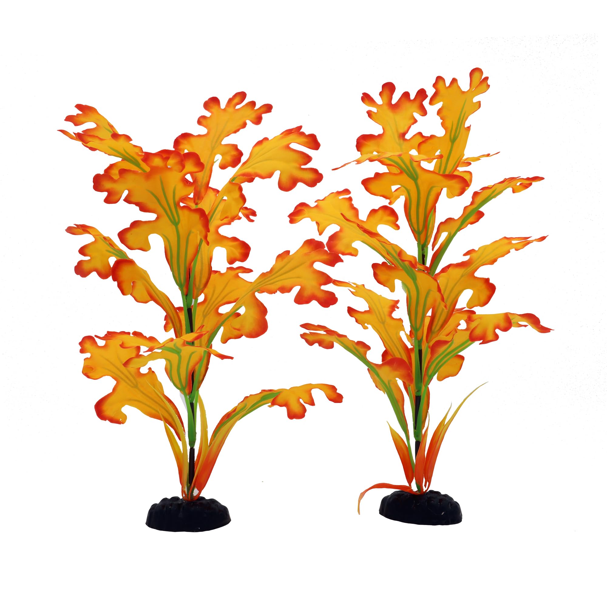 DVHEY plante d'aquarium en soie 12pouces jaune, aspect naturel pour décor et cachettes