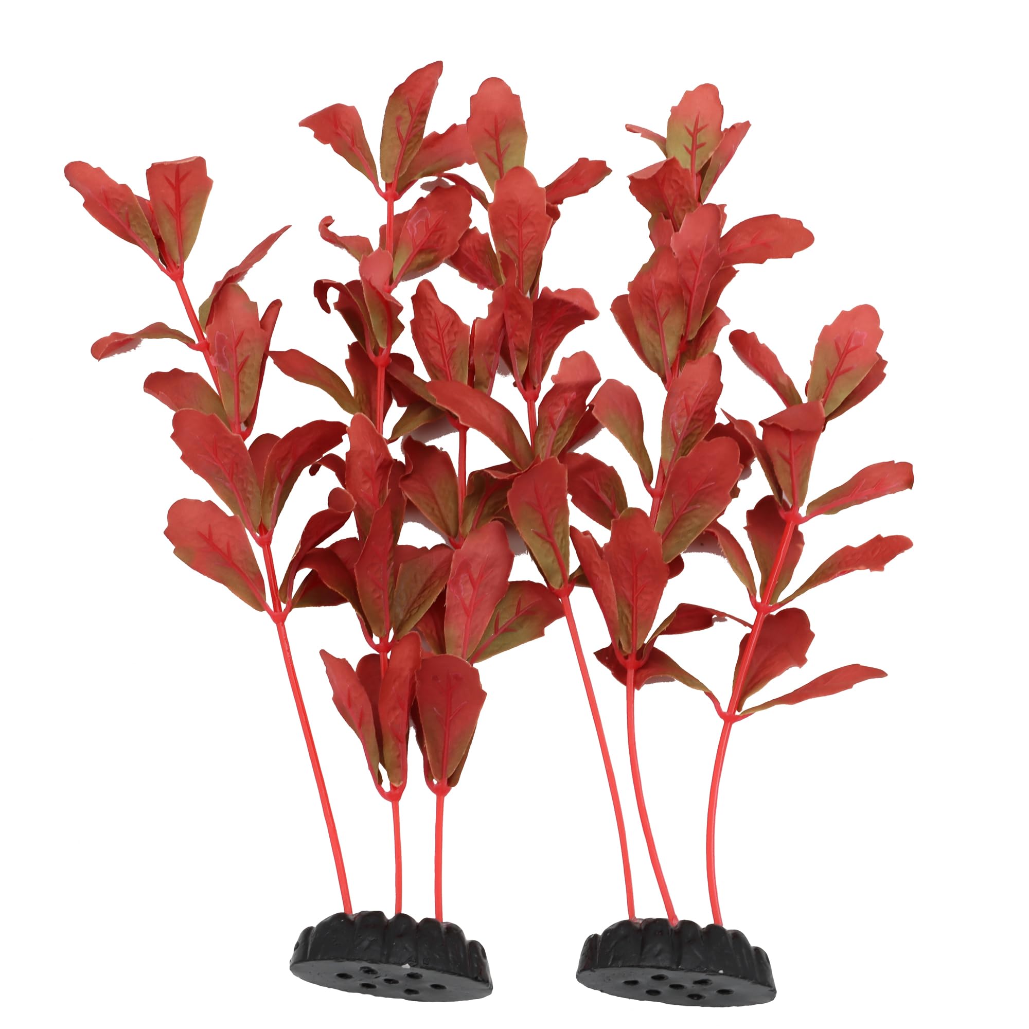 DVHEY plante aquarium en soie rouge 12 pouces, ensemble réaliste pour paysage aquatique.