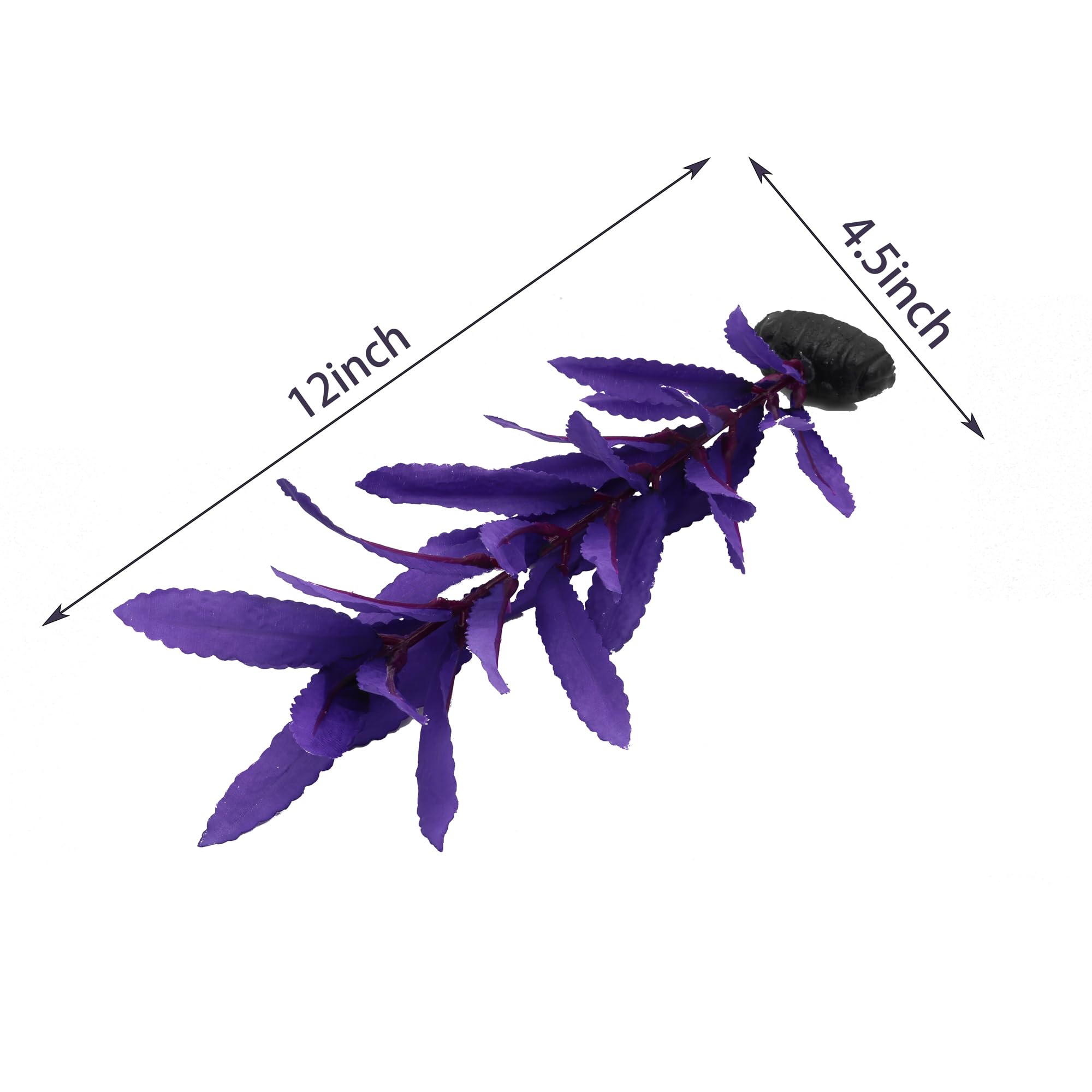 DVHEY plante-aquarium-soie-12-pouces-violet abri discret pour petits poissons.