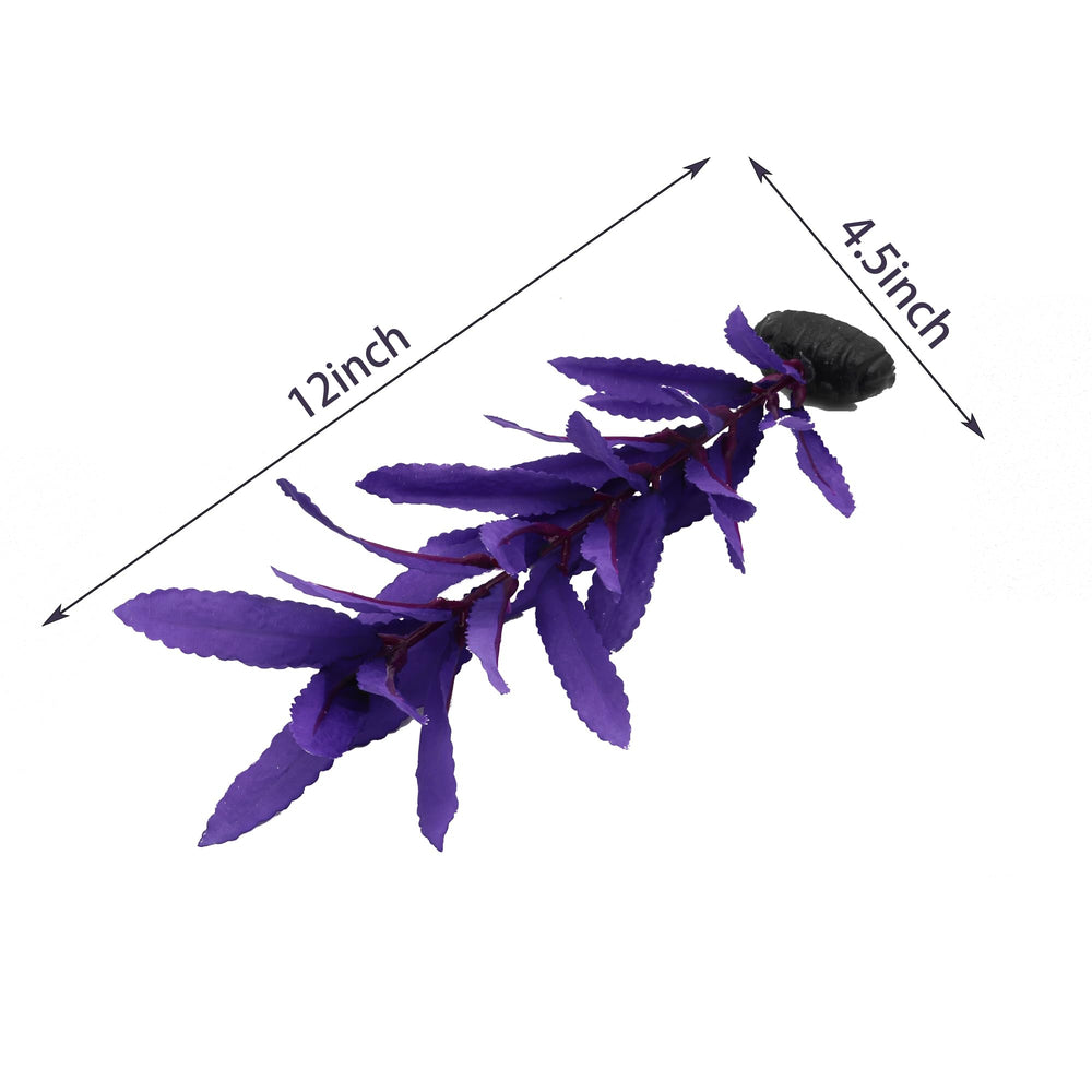 DVHEY plante-aquarium-soie-12-pouces-violet abri discret pour petits poissons.