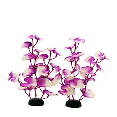 DVHEY, plantes d'aquarium en soie pour betta, 8 pouces, violet et blanc, aspect naturel et sûr.