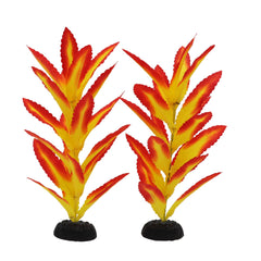 DVHEY plantes d'aquarium en soie jaune-rouge pour bettas, décor attrayant et sûr.