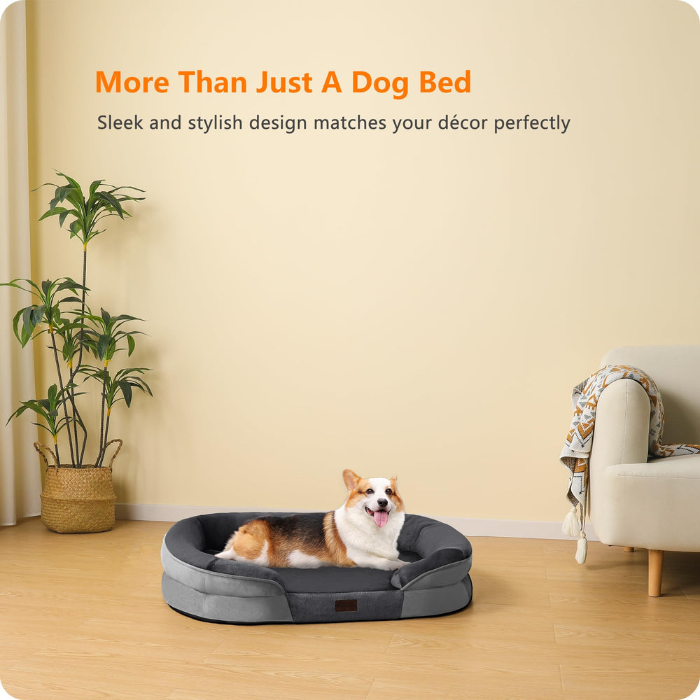 Dwanton design gris fonce lit chien moyen