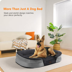 Dwanton lit chien impermable avec housse protectrice etendue pour le nettoyage facile.