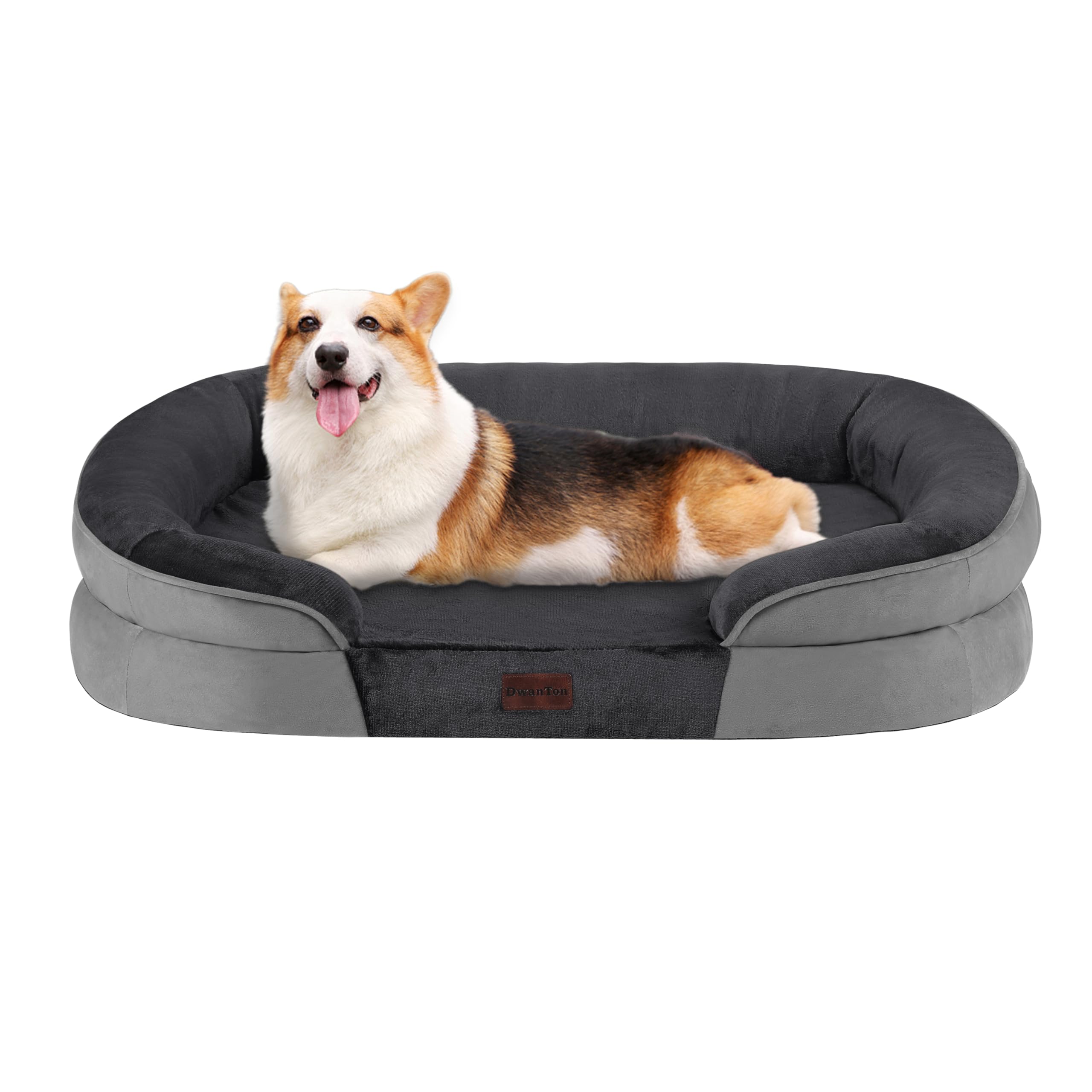 Dwanton lit orthopedique pour chien moyen avec gel memoire et soutien