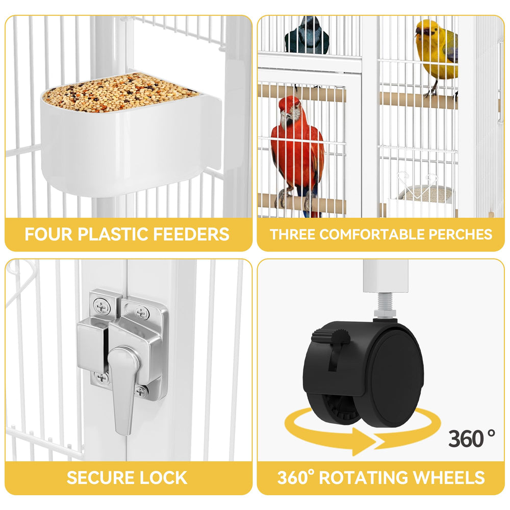 DWVO accessoires inclus pour cage oiseaux, prêt à l'emploi.