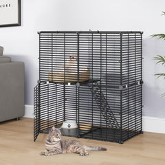 DWVO Enclos chat – escaliers à crochets pour montage stable et rapide