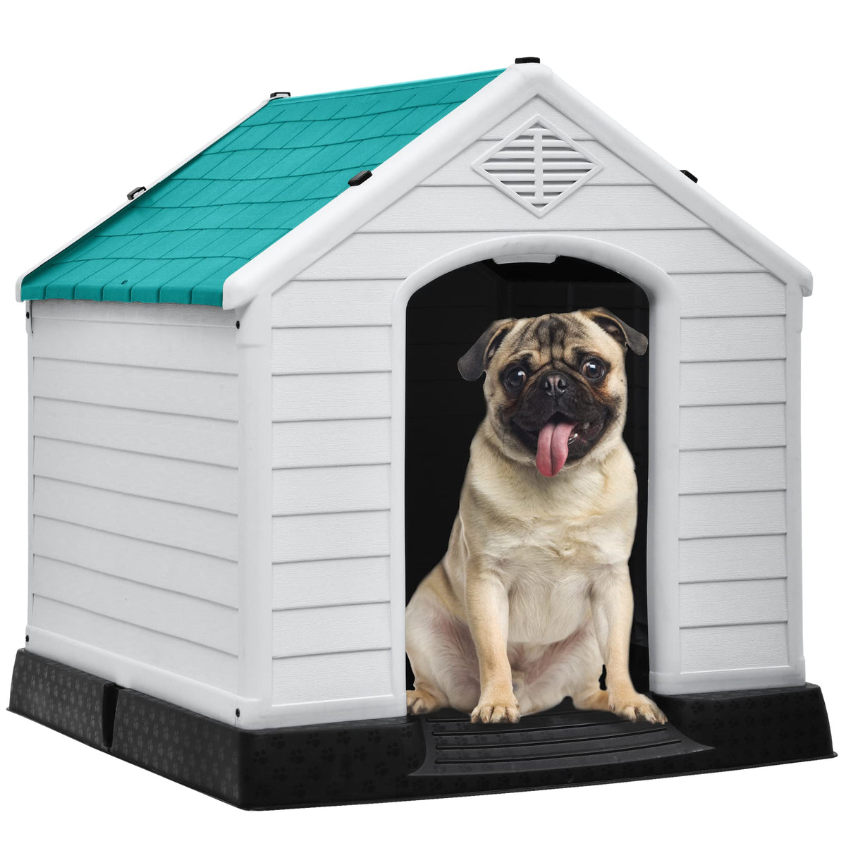 DWVO maison chien exterieure bleue: refuge solide et confortable.