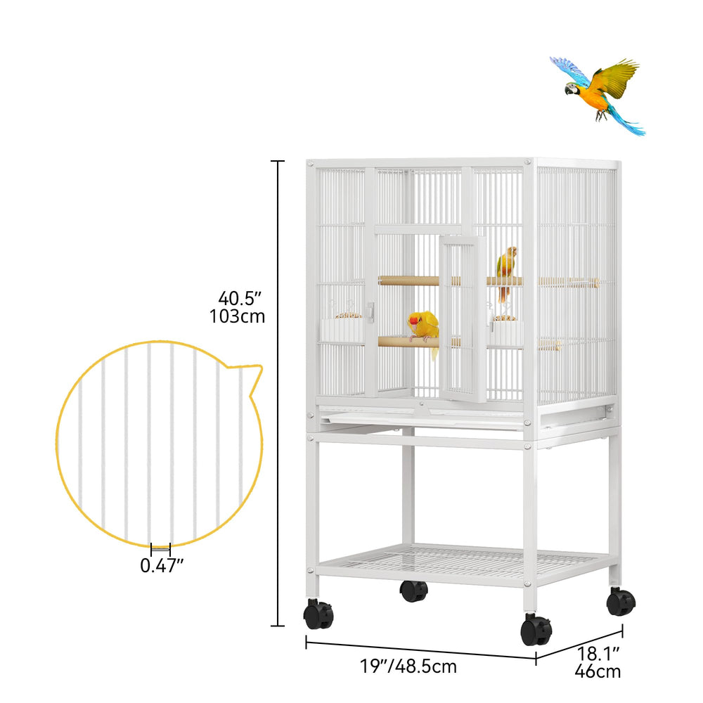 DWVO support roulant, mobilité facile pour repositionner la cage selon la lumière.
