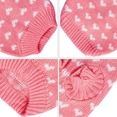 Détail tricot acrylique rose Dxhycc, texture douce et respirante.