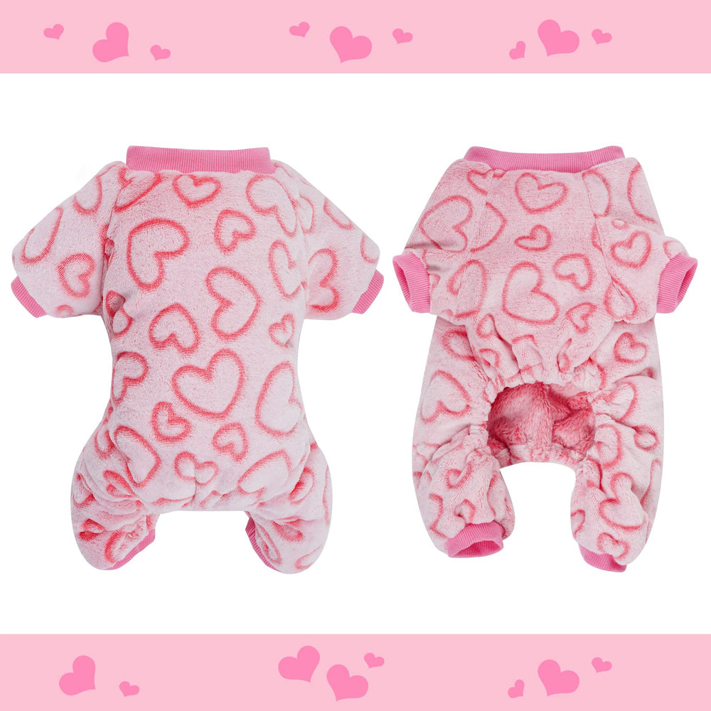 Dxhycc pyjama flanelle chat cœur rose, look mignon pour fêtes