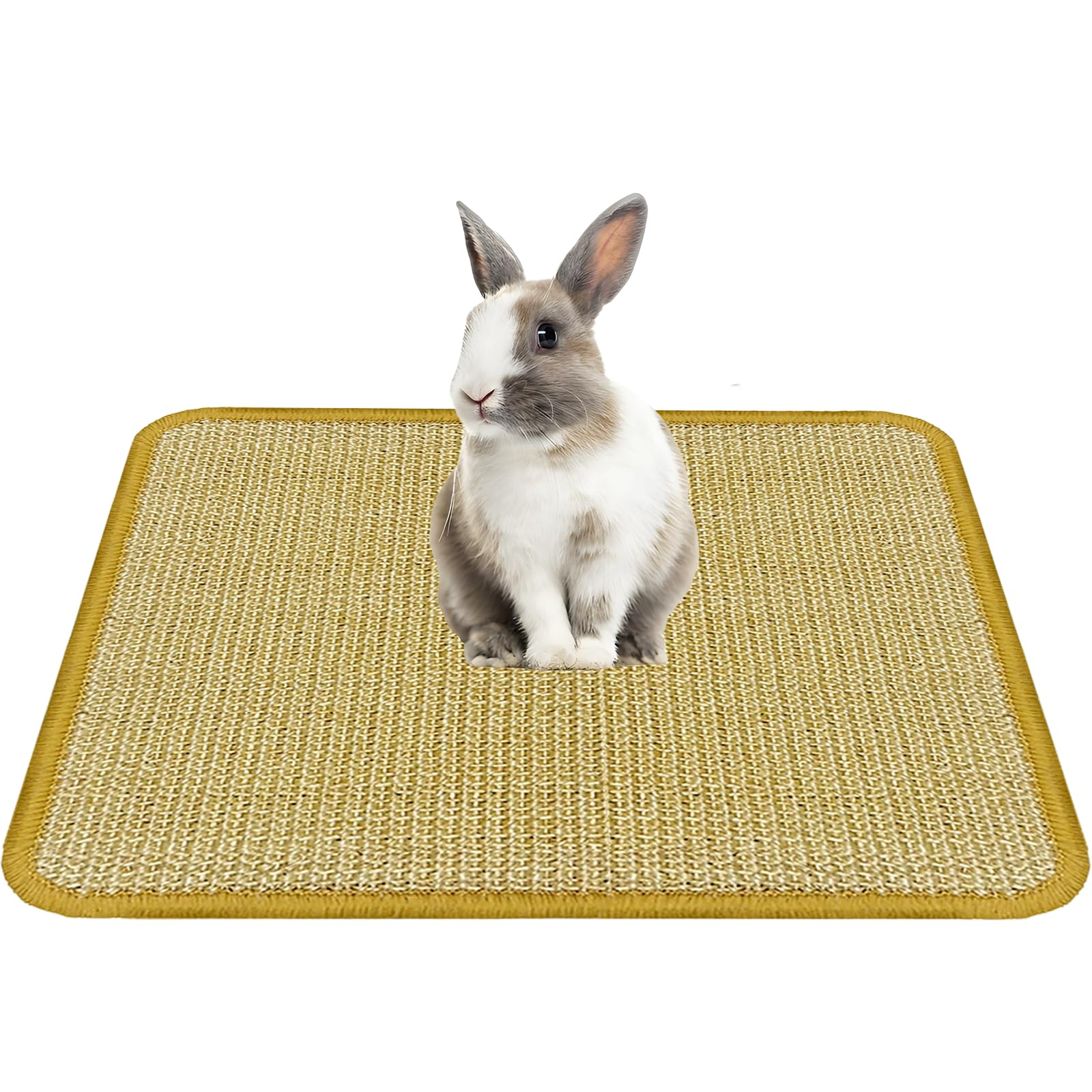 Tapis-grattage DYAUS pour lapin en sisal naturel, surface sûre et durable.
