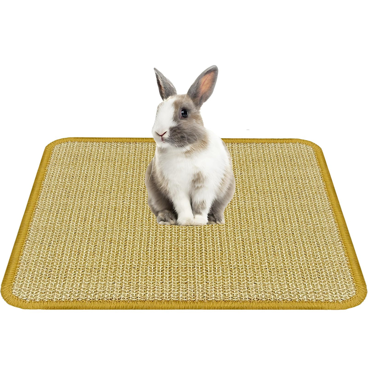 Tapis-grattage DYAUS pour lapin en sisal naturel, surface sûre et durable.