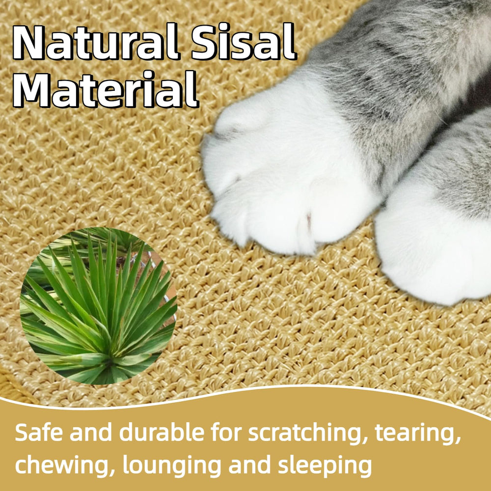 DYAUS tapis-grattoir-lapin-sisal-naturel, parfait pour le repos et la mastication.