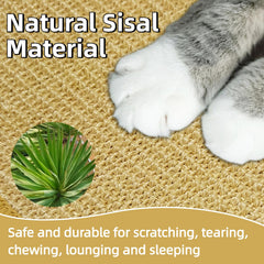 DYAUS tapis-grattoir-lapin-sisal-naturel, parfait pour le repos et la mastication.