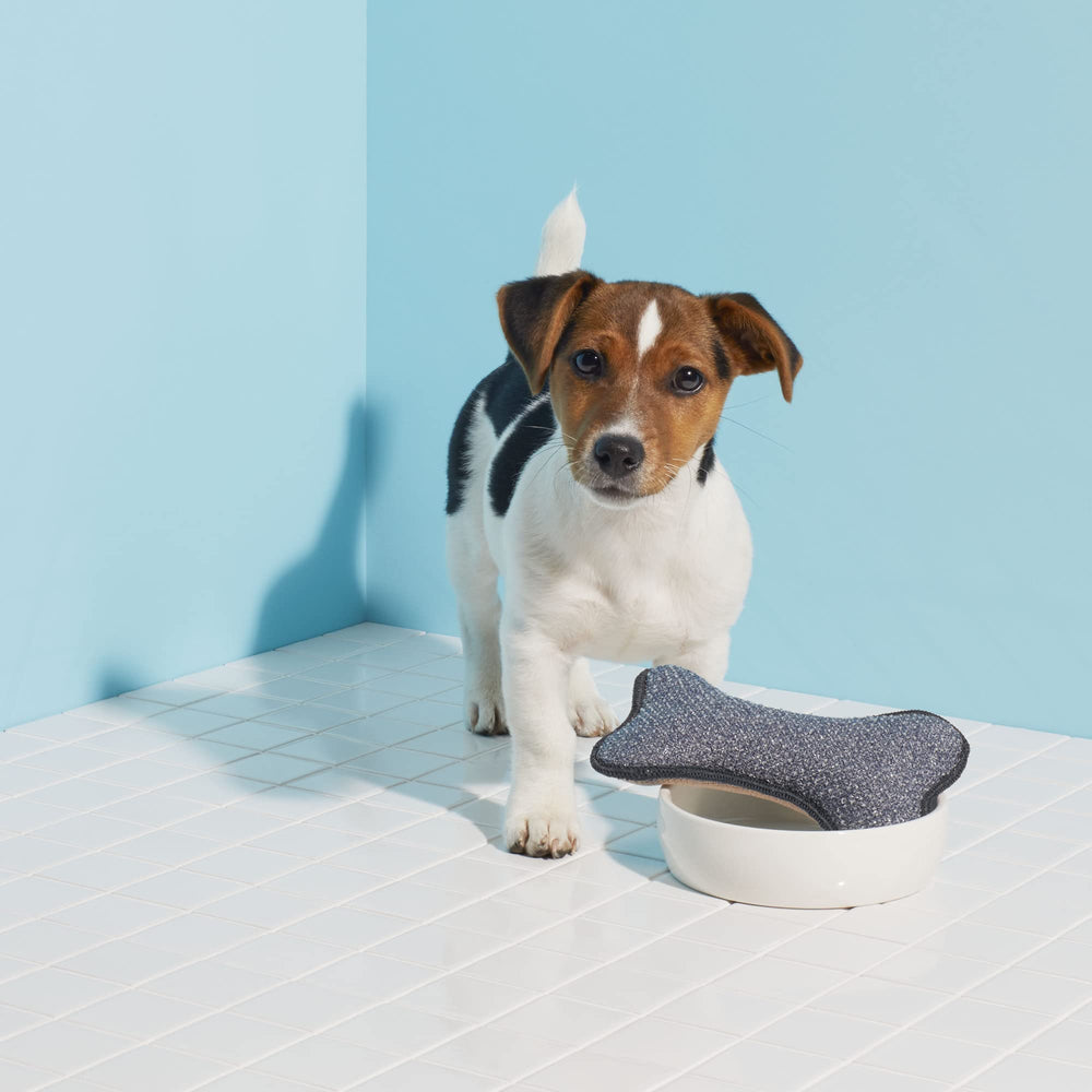 Brosse E-Cloth pour bol animal, face douce éliminant la graisse.