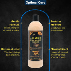 E3 Conditionneur à l'huile d'argan - application mains pour cheveux plus souples.
