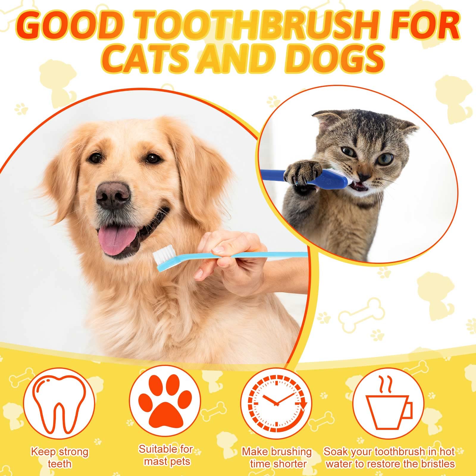 Eaasty brosses dentaires, brins doux qui protègent les dents des animaux.