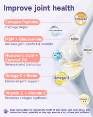 Ingrédients premium Eagou Diary : glucosamine, MSM et biotine pour le chien.