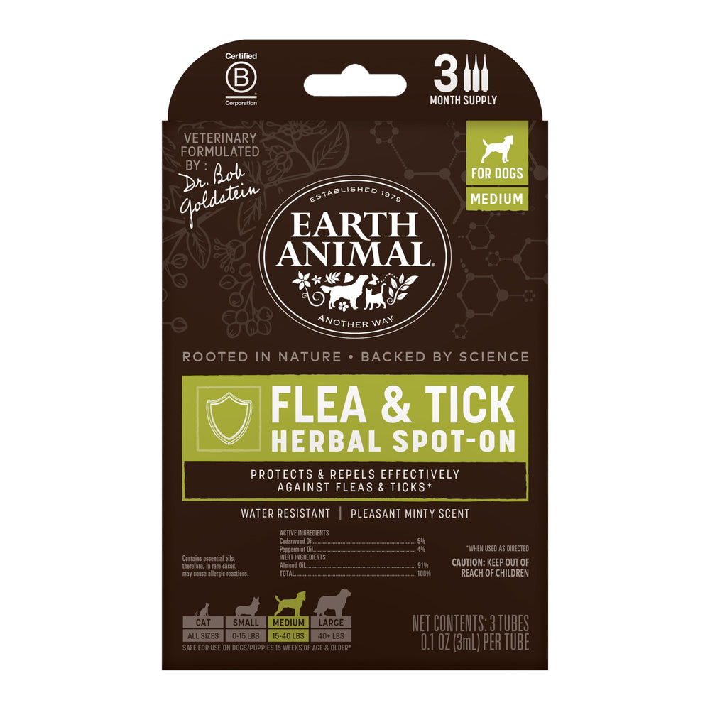 Earth Animal Apothecary – Bouteille d'application externe à base de plantes et puces/tiques.