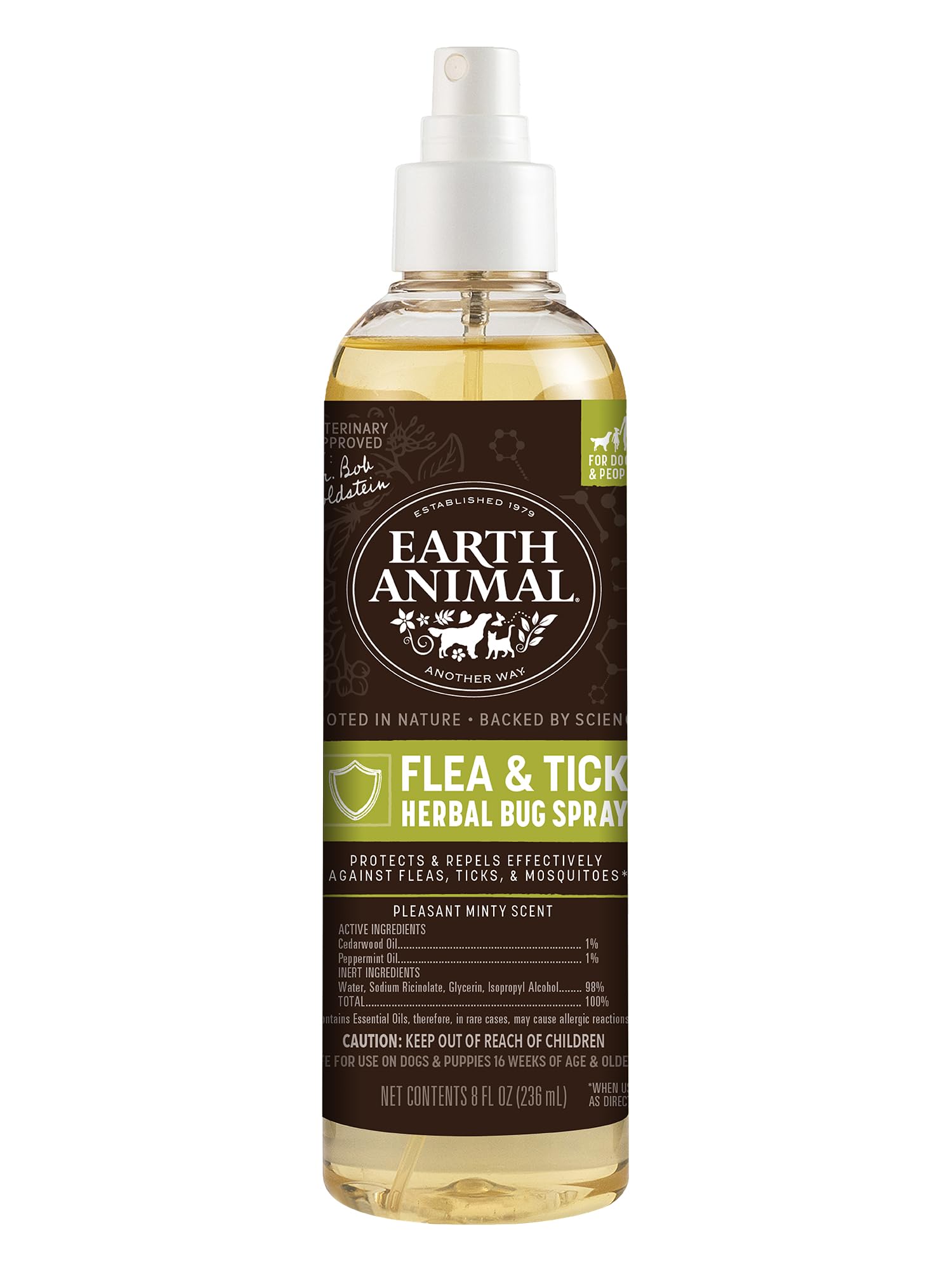 Earth Animal Apothecary Bouteille Pulverisateur 8oz prête à l emploi pour chiens et personnes