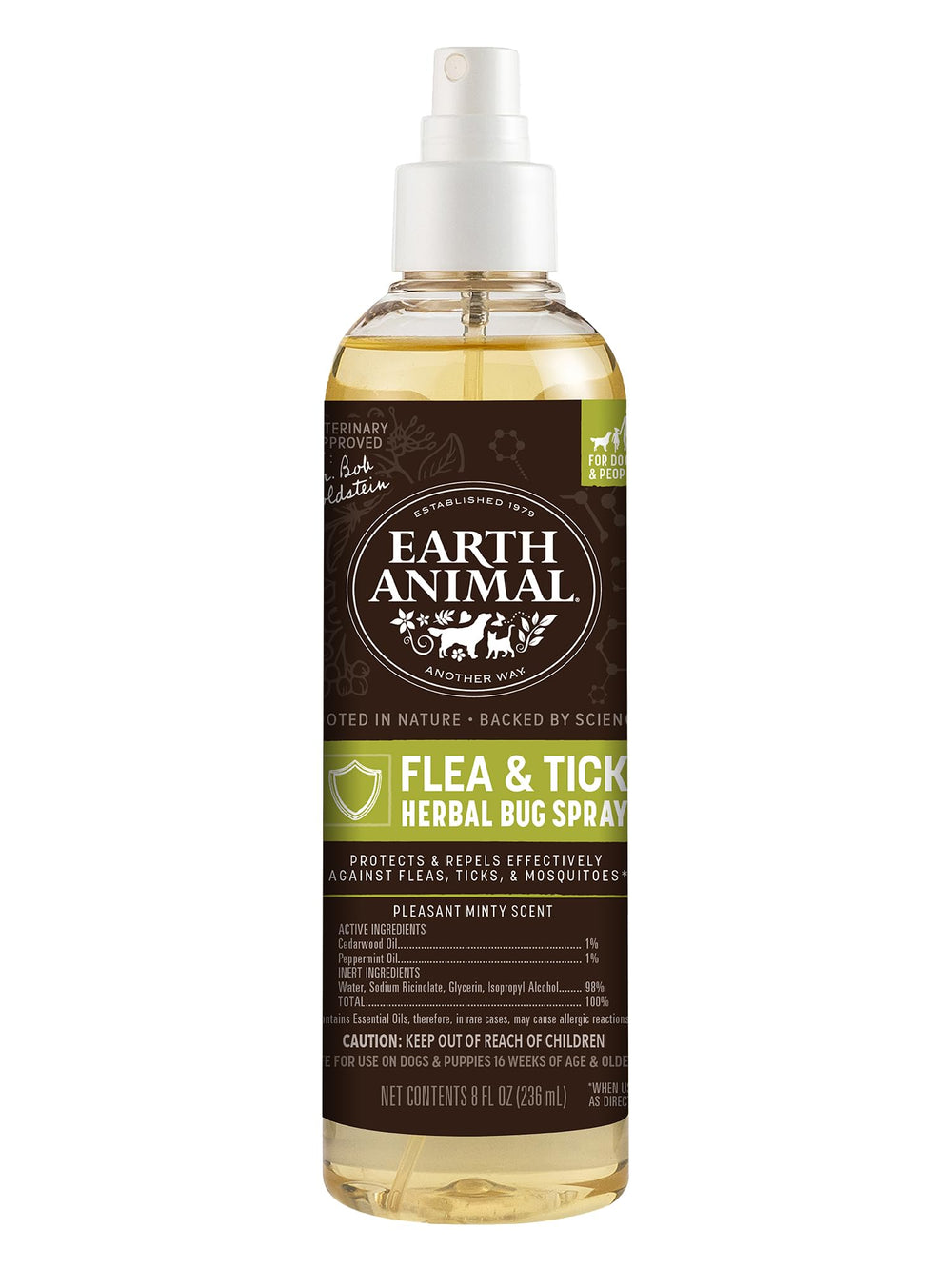 Earth Animal Apothecary Bouteille Pulverisateur 8oz prête à l emploi pour chiens et personnes