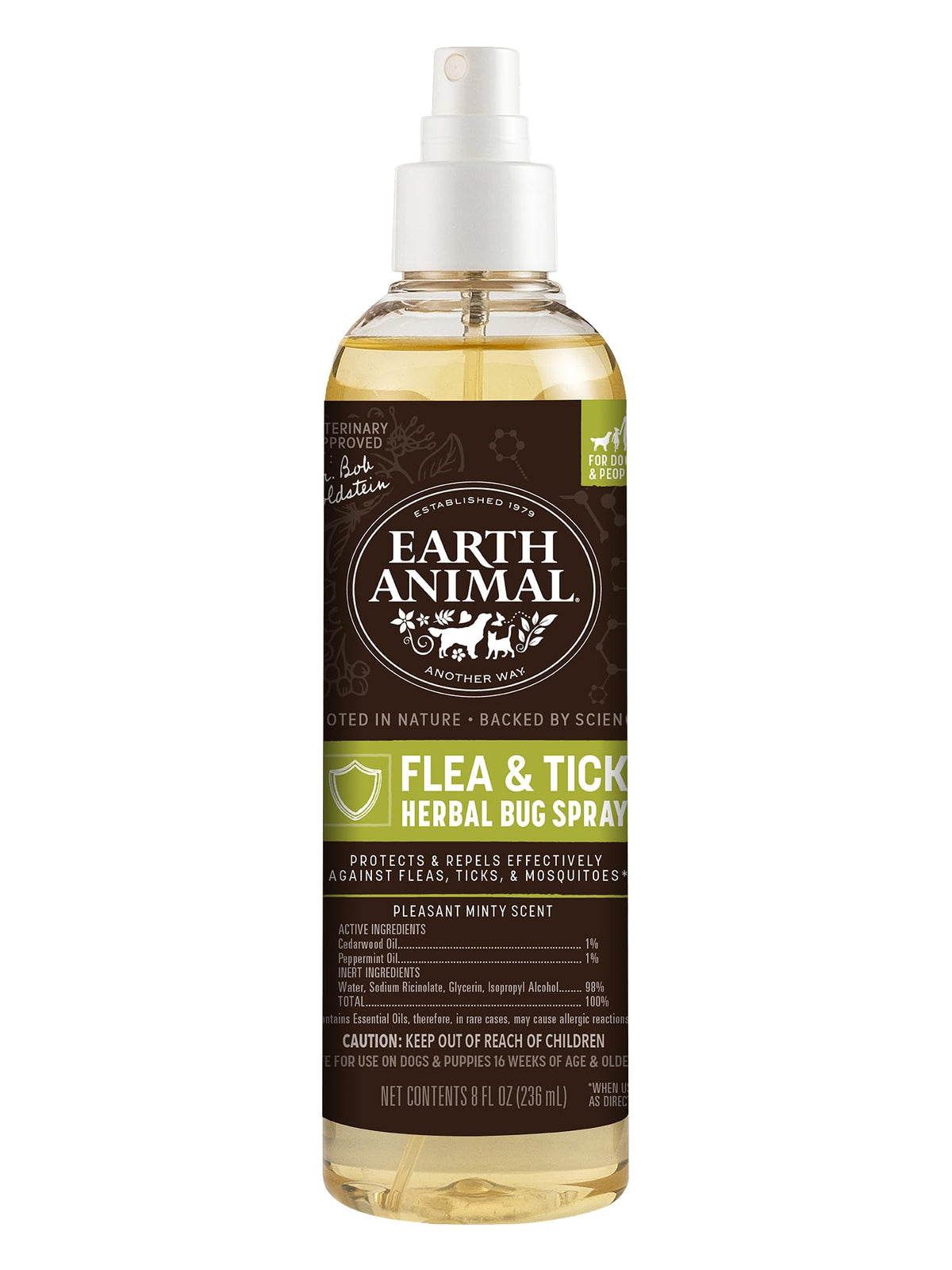 Earth Animal Apothecary Bouteille Pulverisateur 8oz prête à l emploi pour chiens et personnes