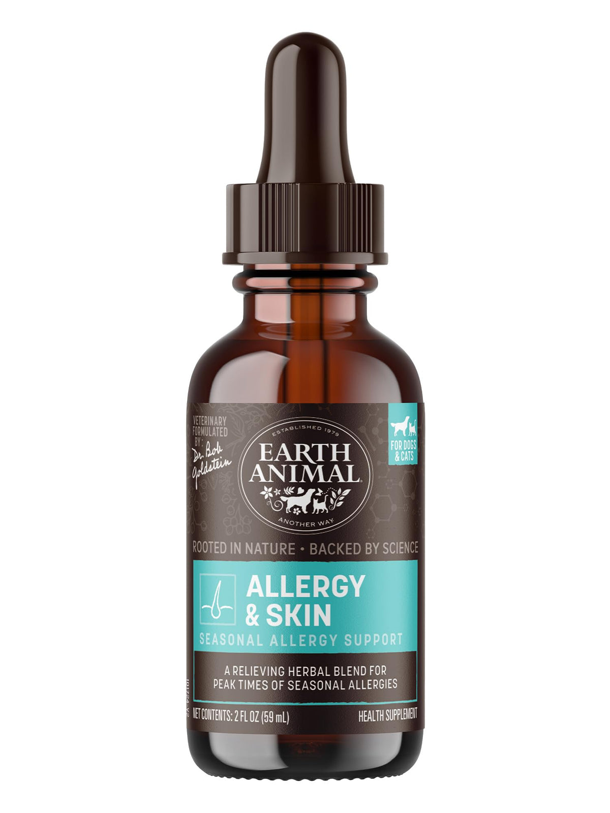 Earth Animal Apothecary gouttes-allergie-peau, flacon pratique pour administration