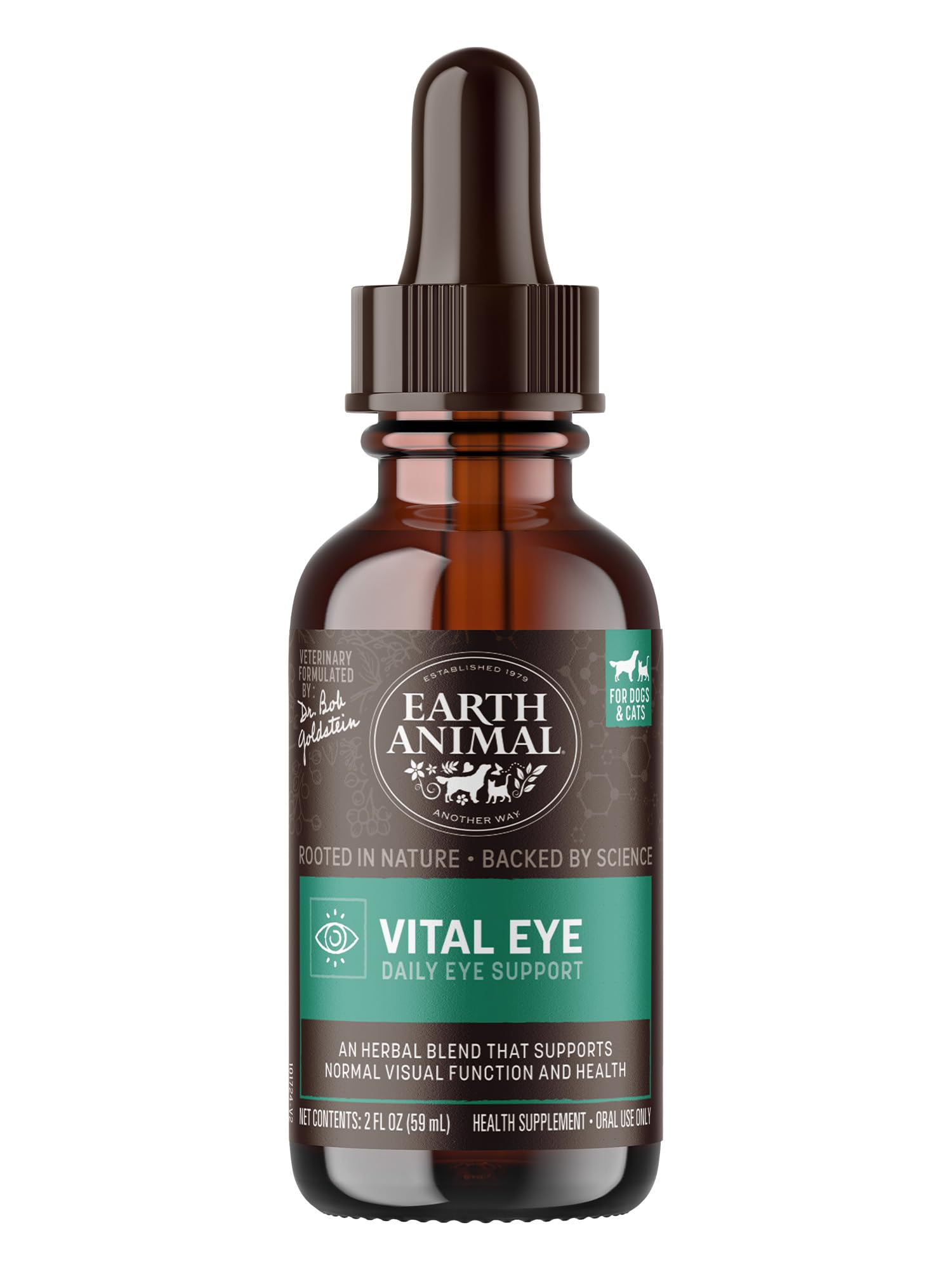 Vital Eye Earth Animal, flacon avec pipette pour administration facile.