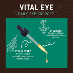 Vital Eye Earth Animal, étiquette et emballage clairs indiquant la qualité.