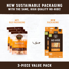 Earth Animal No-Hide Chews rouleaux poulet, texture naturelle.