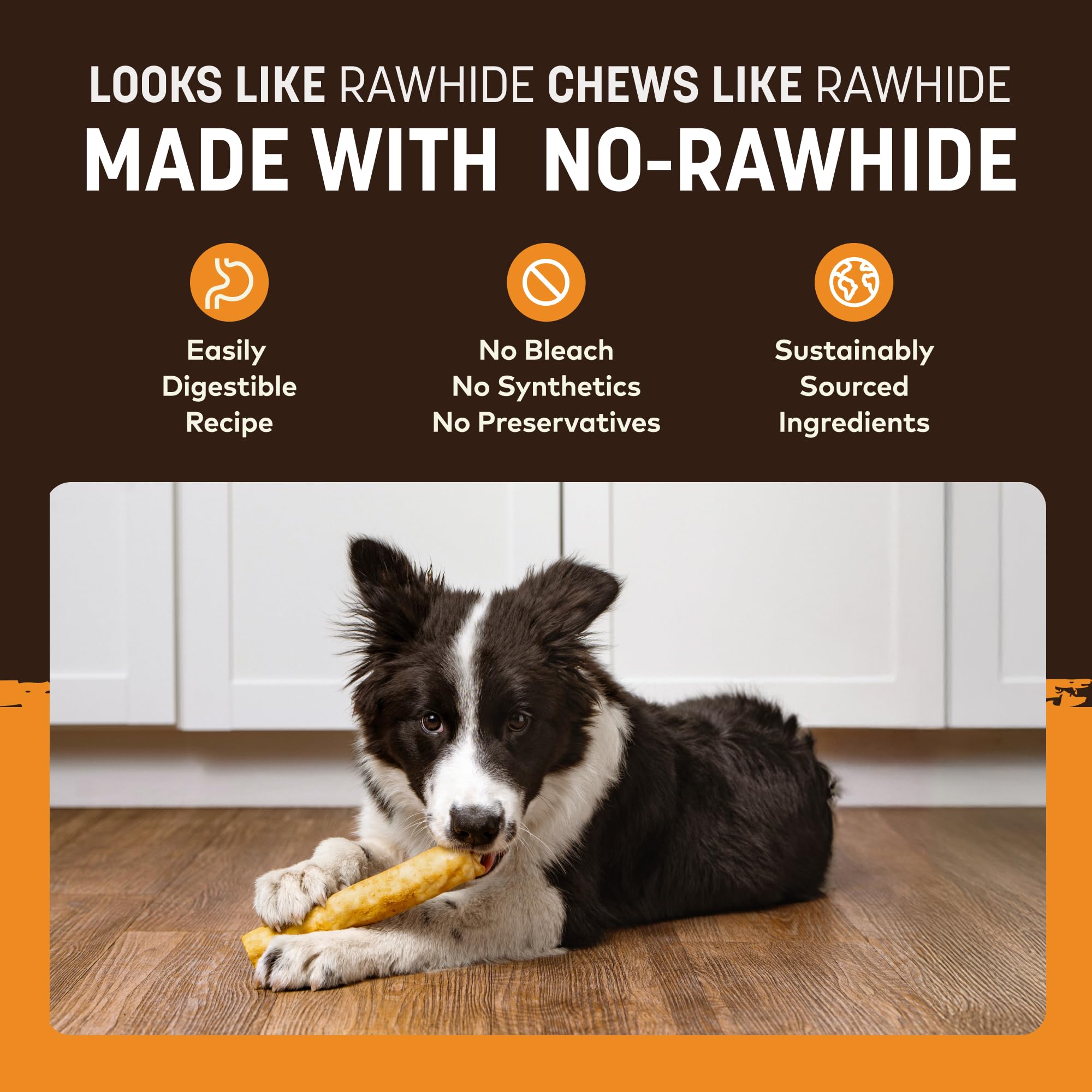 Earth Animal No Hide Chews sans peau, alternative sans cuir traditionnel