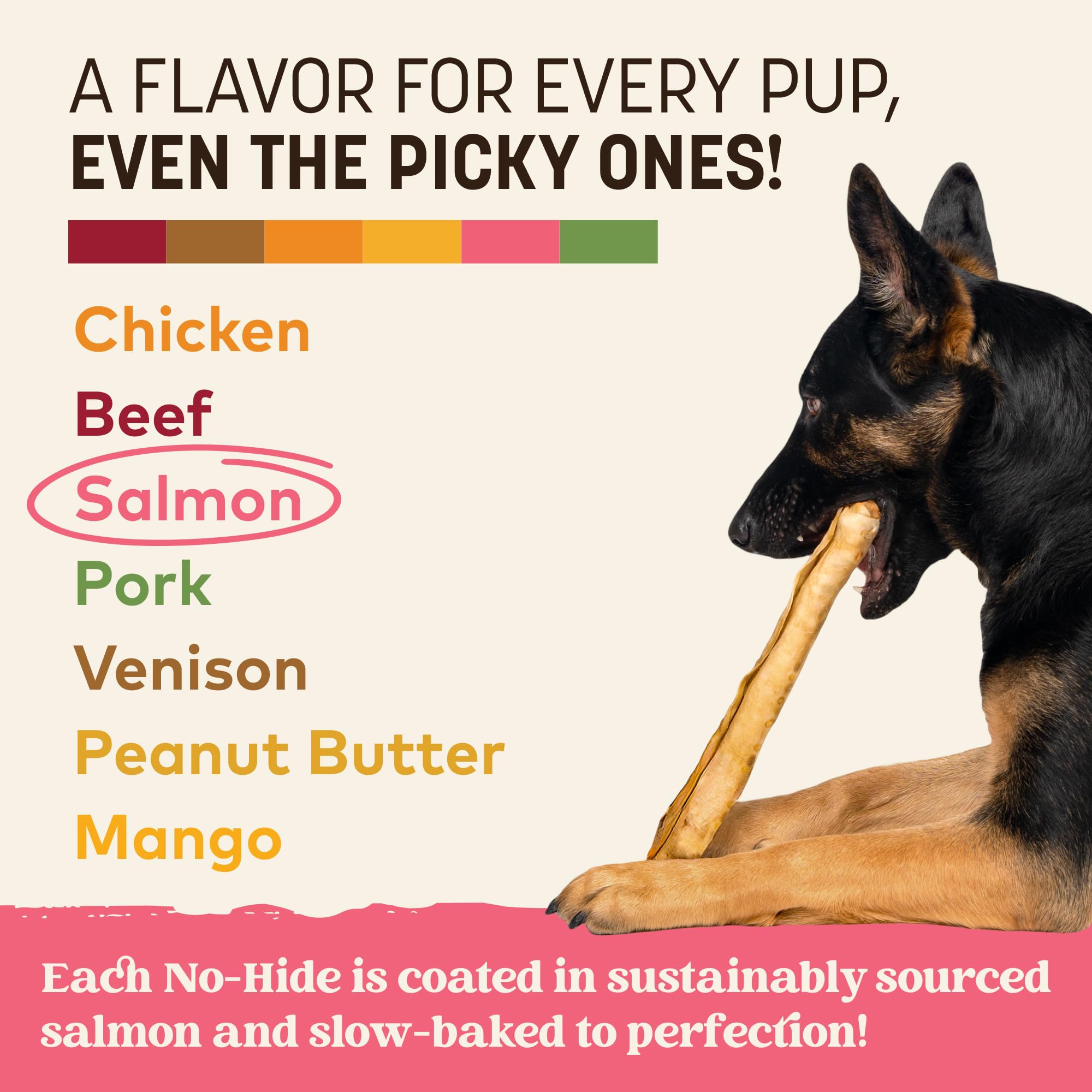 Earth Animal No Hide Chews saumon – fabriqué aux États-Unis avec contrôle qualité.