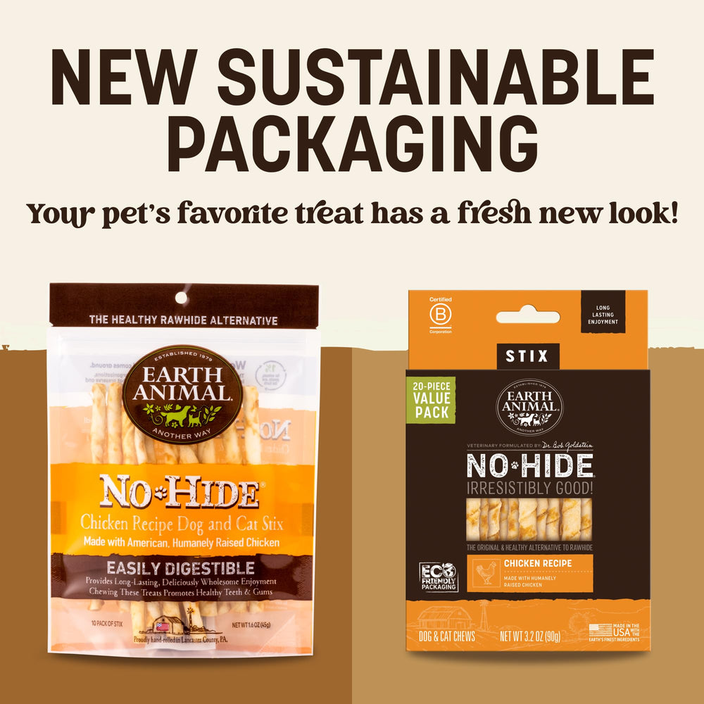 Earth Animal No Hide Stix morceaux individuels, bouchées digestibles pour petits chiens