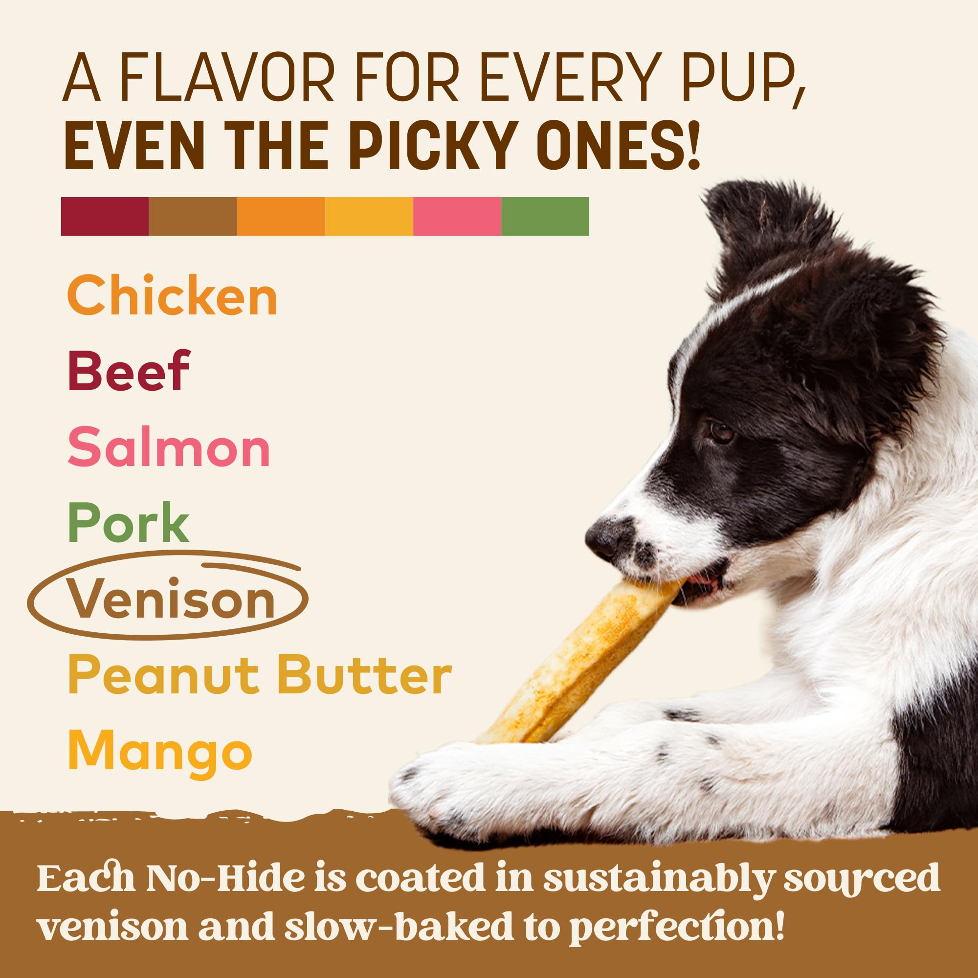Earth Animal friandises sans cuir, chien en action lors de sessions de mastication.