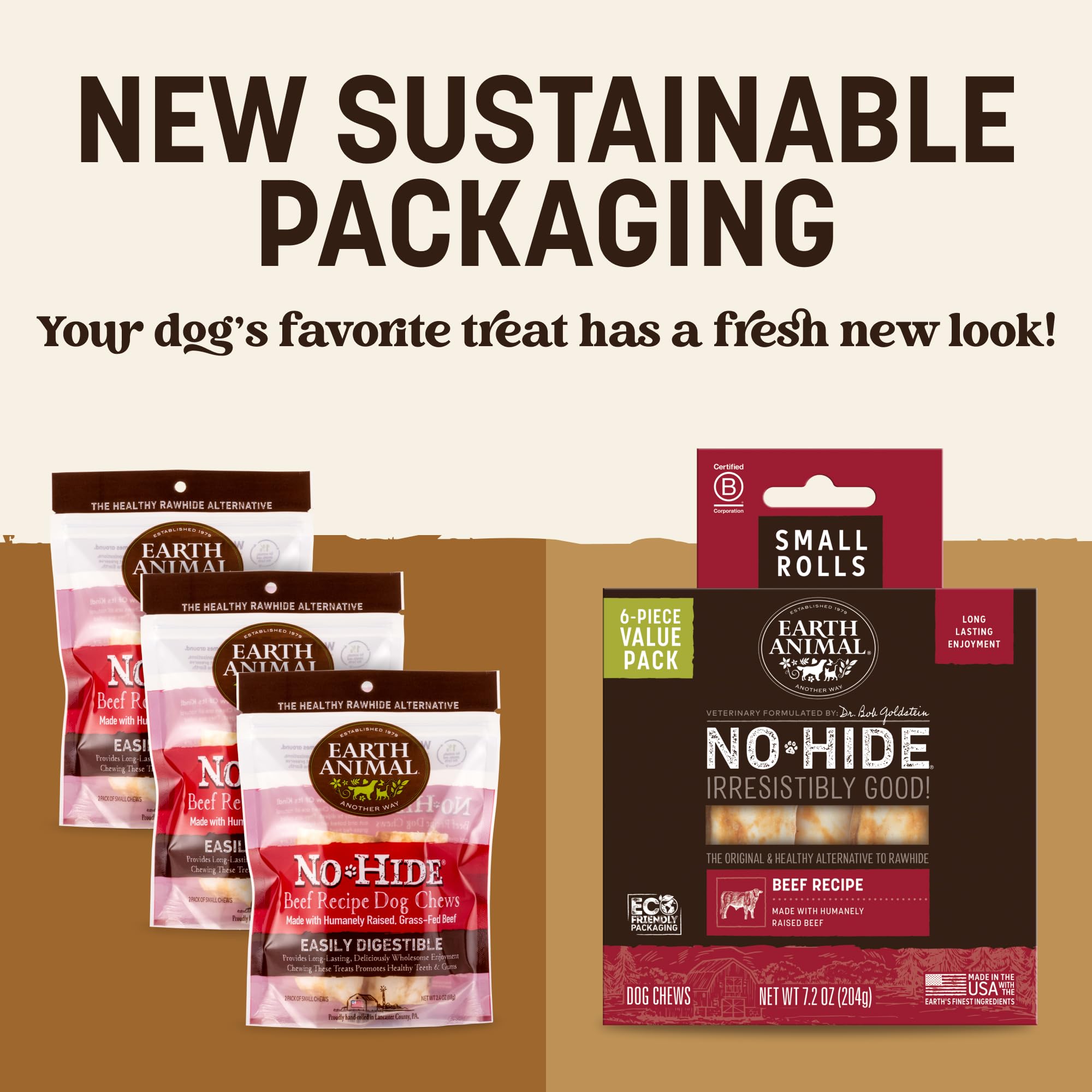 Earth Animal Friandises Sans Cuir – mastication longue sans cuir pour chien.