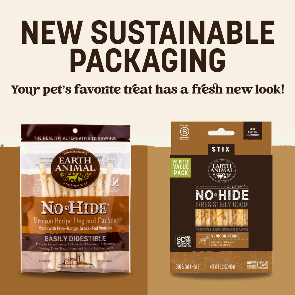 Earth Animal Stix Sans Peau, ingrédients simples à base de cerf