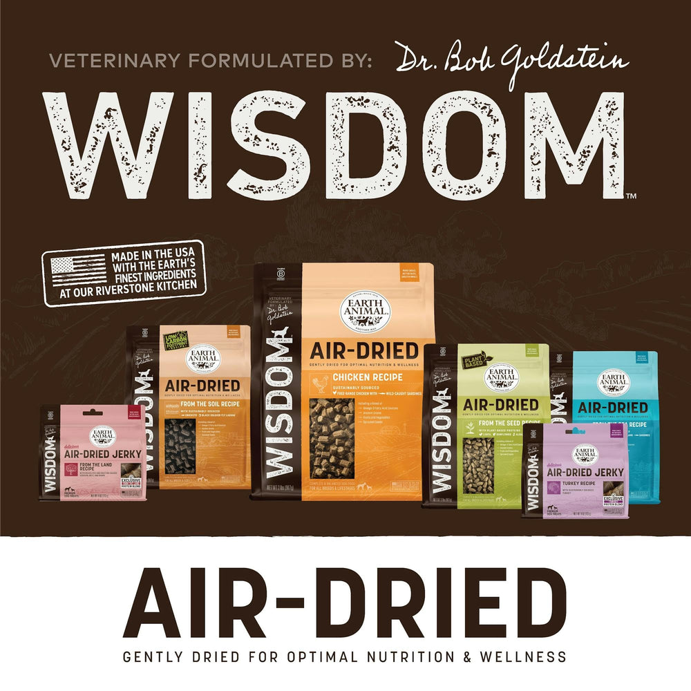 Earth Animal Wisdom jerky naturel: produit premium fabriqué avec intégrité B Corp.