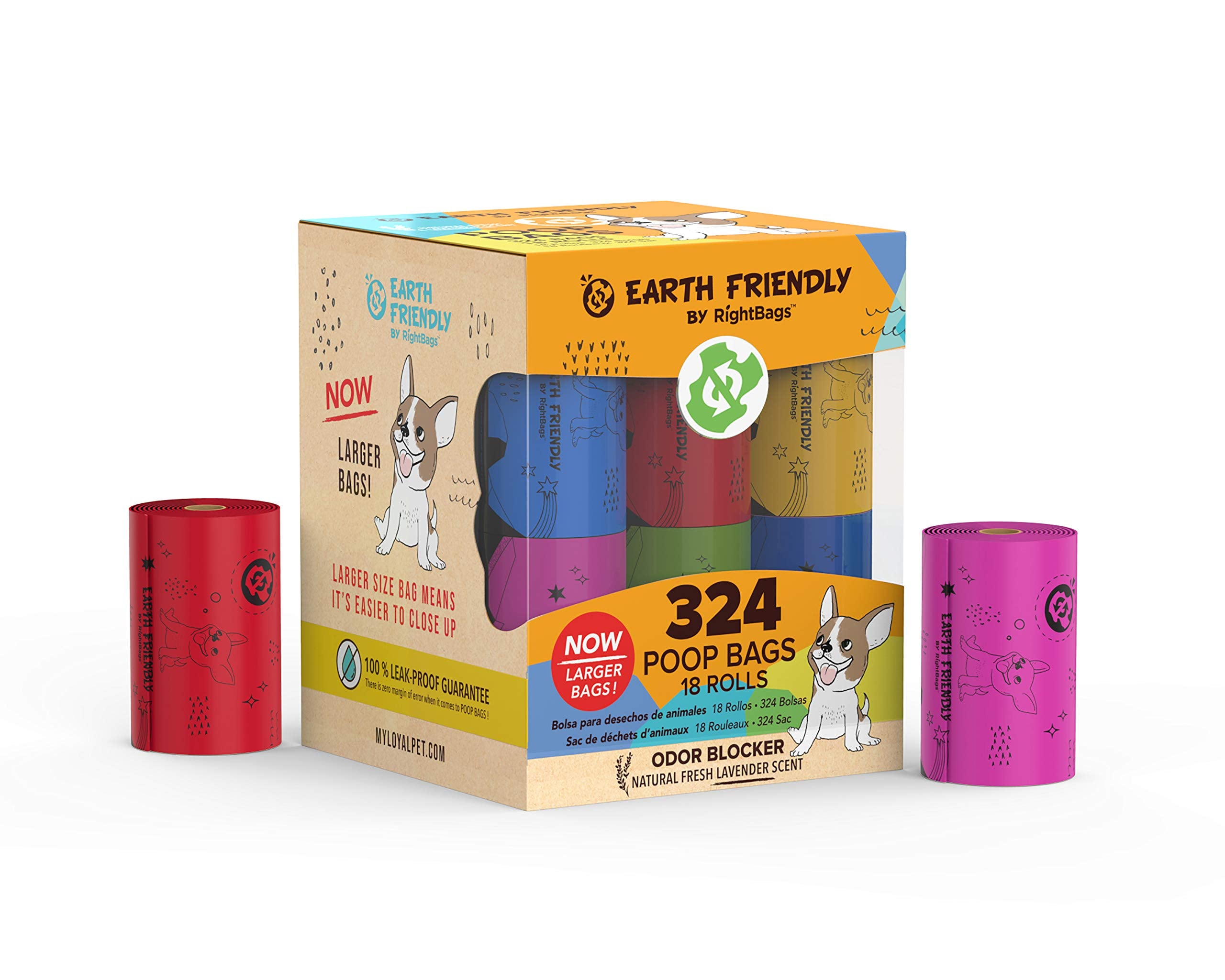 EARTH FRIENDLY sacs-dejections-chien-format-9x13 garantissant une contenance pratique.