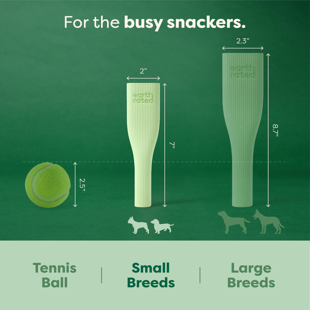Earth Rated, jouet-chien-remplissage-friandises-seches-humides: temps de jeu prolongé et attention accrue.