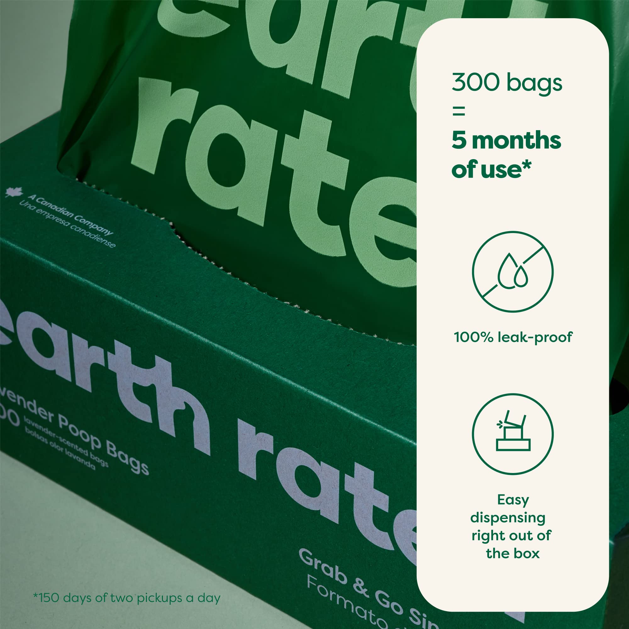 Plastique recyclé post-consommation Earth Rated lavande, démarche éco-responsable.