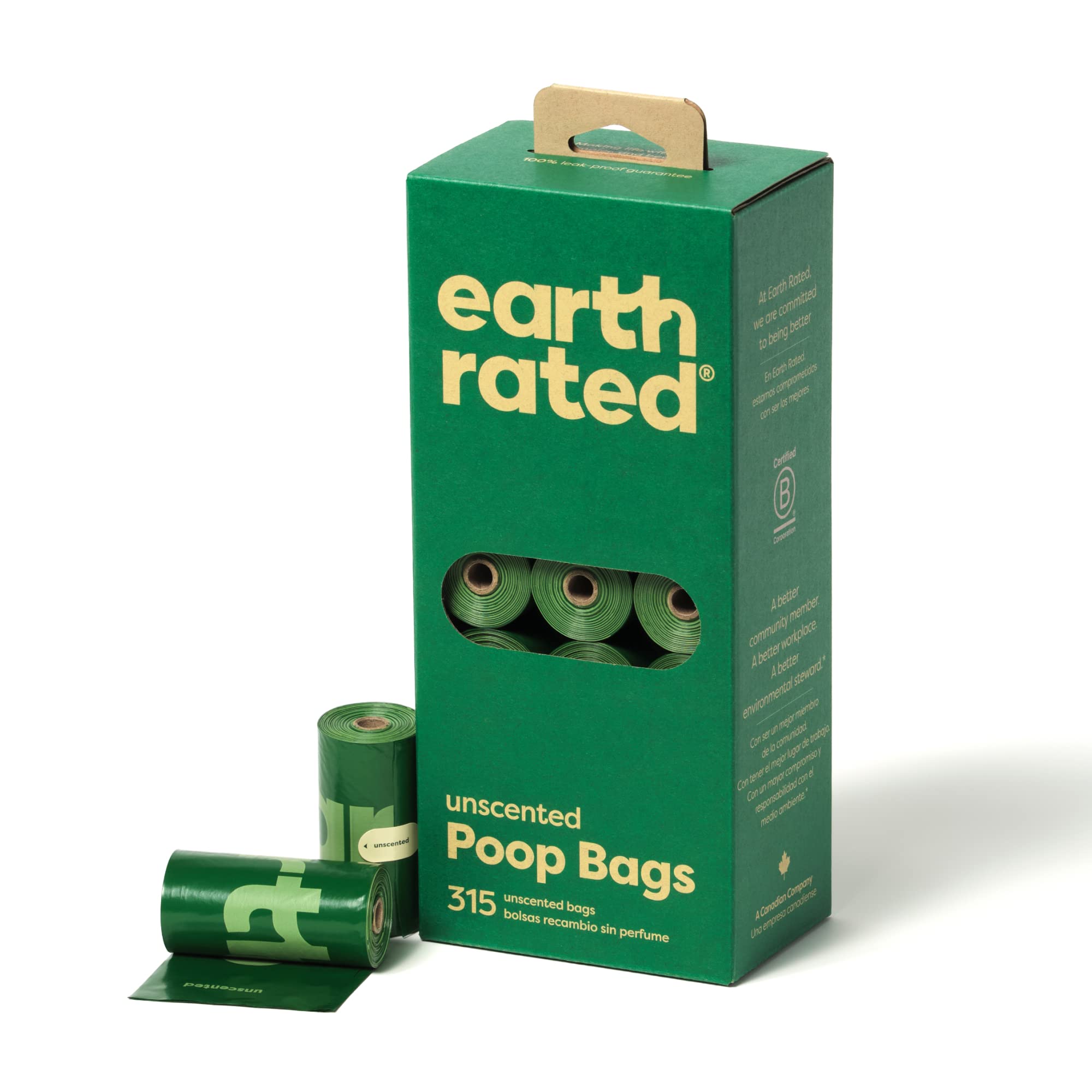 Earth Rated sacs pour chien – rouleaux recharge 315, pratique en balade.