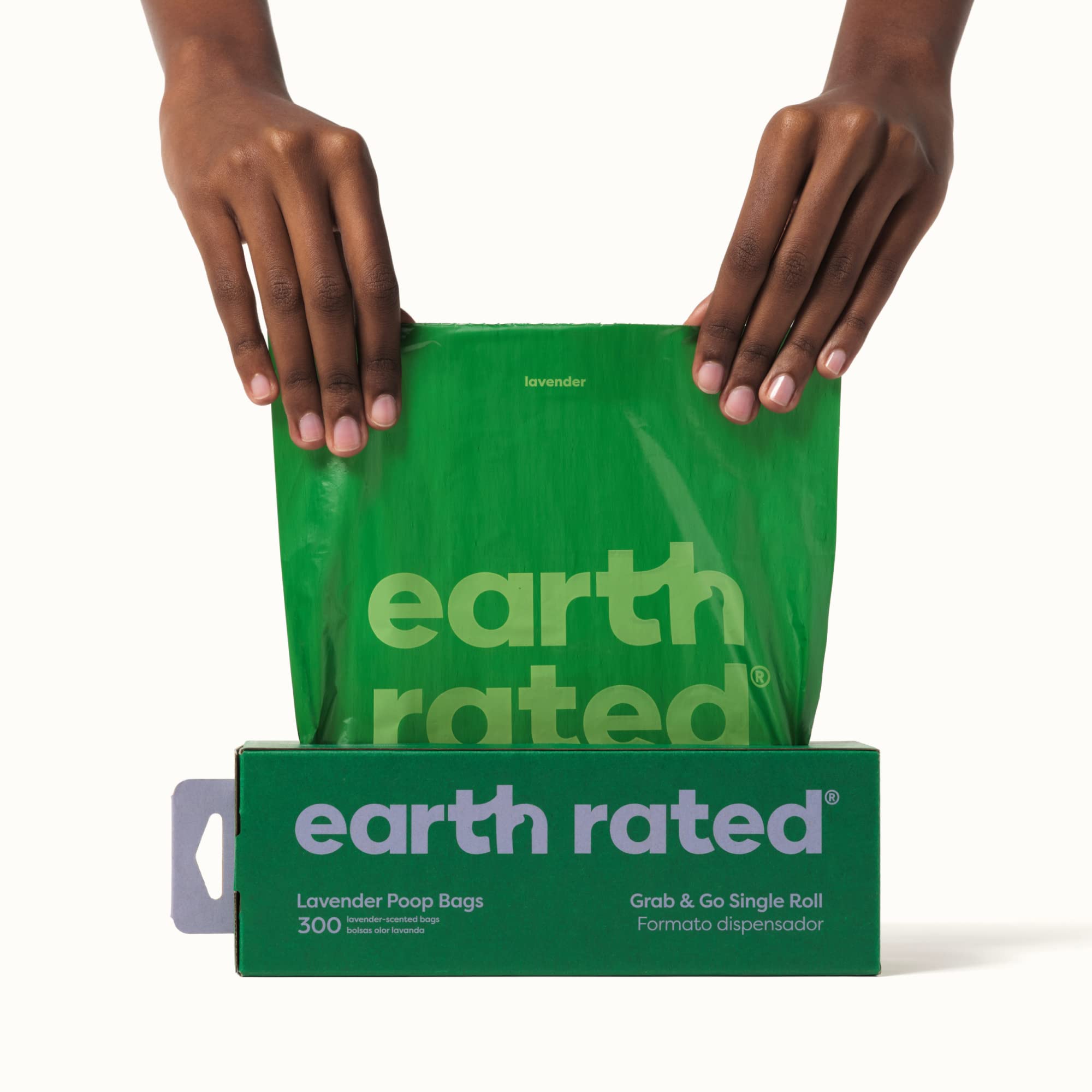 Sacs Earth Rated crottes chien extra-long lavande, adaptés aux grands chiens.